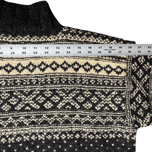 Ralph Lauren Country Black Cream Sweater Women Large Hand Knit Wool Silk Vintage - Picture 10 of 16